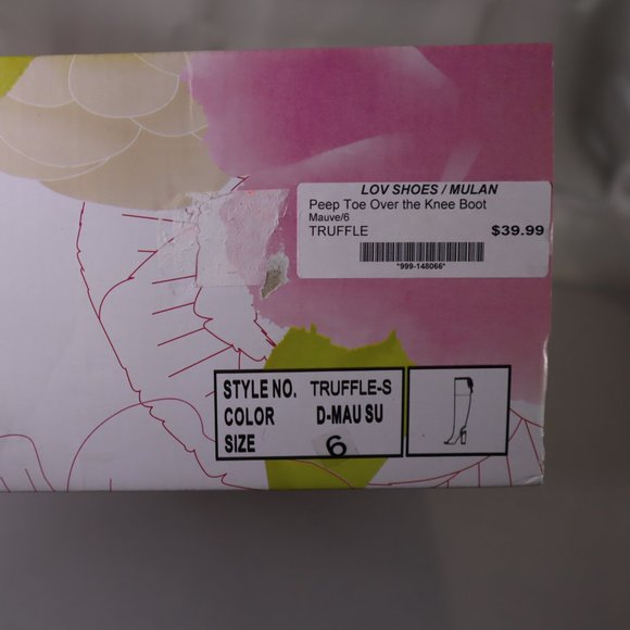 Peep Toe Over the Knee Suede Pink Boots Size 6 - Picture 14 of 16